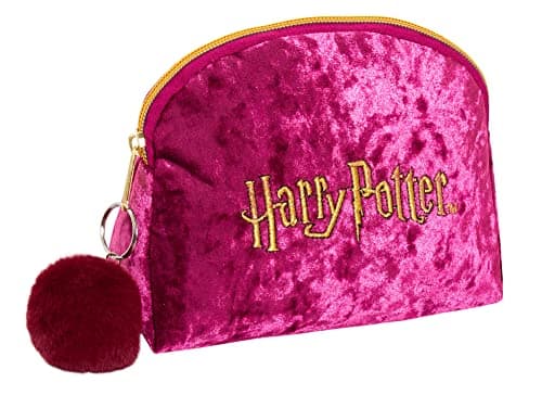 Image of Harry Potter Make Up Bag for Women Girls Pencil Case Double Sided Velvet Cosmetic Toiletries Bag Travel Accessory Gift Burgundy