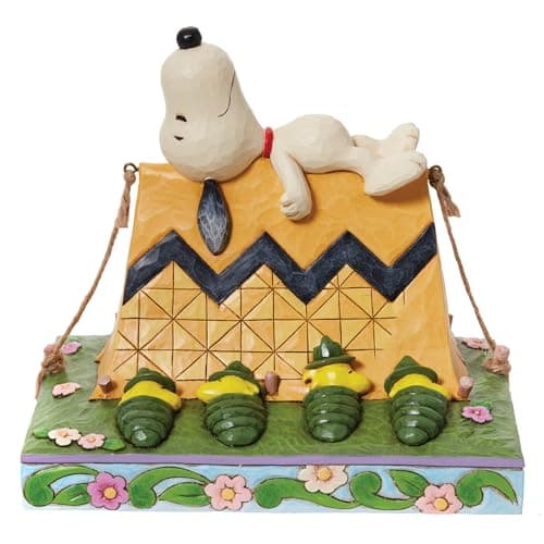 Image of Enesco Jim Shore Peanuts Snoopy and Woodstock Camping Figurine 6.6 Inch