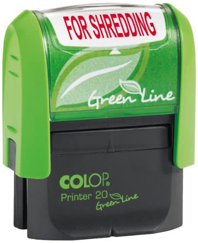 Image of COLOP for Shredding Green Line Word Stamp - Red