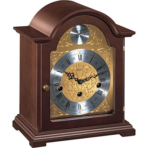 Image of Watching Clocks Arthur Cameron - Hermle Bethnal Mechanical Mantel Clock with Etched Gold Dial and Westminster Chime (25.5 x 21.5 x 14 cm)