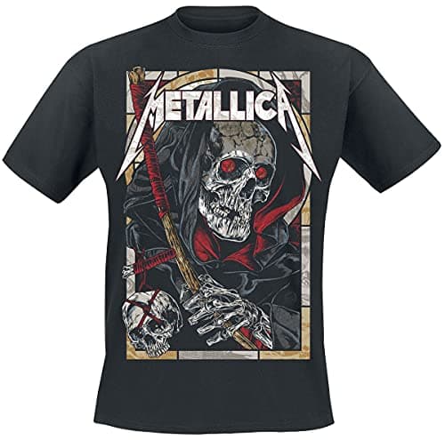 Image of Metallica Men's Death Reaper_Men_BL_TS: S Regular Fit Crew Neck Short Sleeve T - Shirt, Black (Black Black), Small (Manufacturer Size:Small)