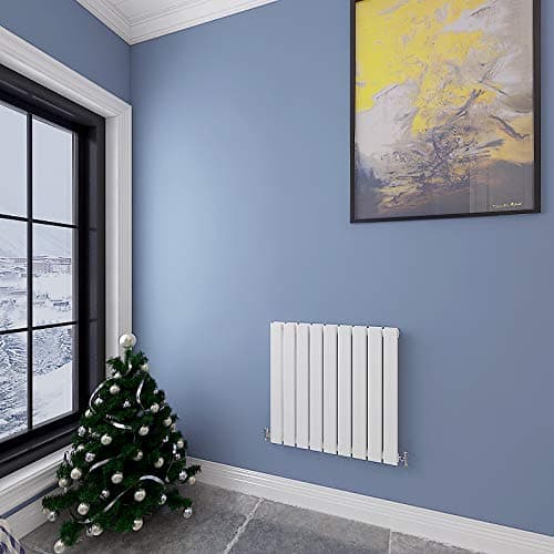 Image of Horizontal Designer Flat Panel Radiator White 600x612mm Double Panel Central Heating