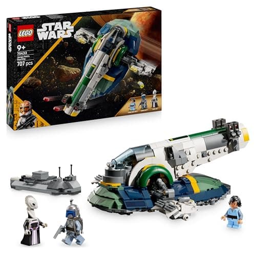 Image of LEGO Star Wars 75433 Jango Fett's Starship - Play & Display Toy with Rotating Wings & 3 Minifigures incl. Boba Fett - Attack of the Clones Gift for 9+ Year Old Boys & Fans
