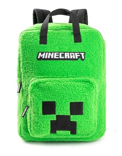 Image of Minecraft Kids Backpack | Creeper Rucksack Options Bag set TNT Zombie Skeleton Enderman Sprites Villains | Zip-Up & Hook Closure | Gamer Back to School Essentials Merch
