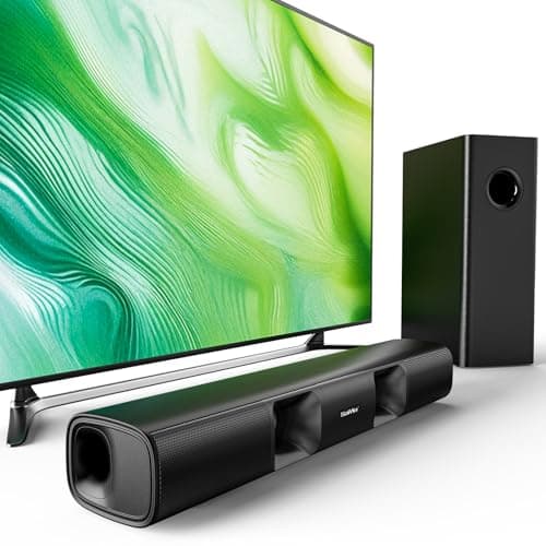Image of Saiyin Sound Bar for Smart TV, 90W Compact Soundbar Speaker with Subwoofer, 2.1Channel Home Theater Surround Sound System with Crisp Vocals and Deep Bass for TV PC Projector