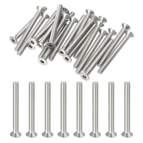 Image of PATIKIL #10-32 x 2 Inch Flat Head Socket Cap Screws, 20 Pack 304 Stainless Steel Flat Countersunk Bolts Hex Socket Drive Machine Screws Full Thread Coarse Thread UNF Grade 6.8