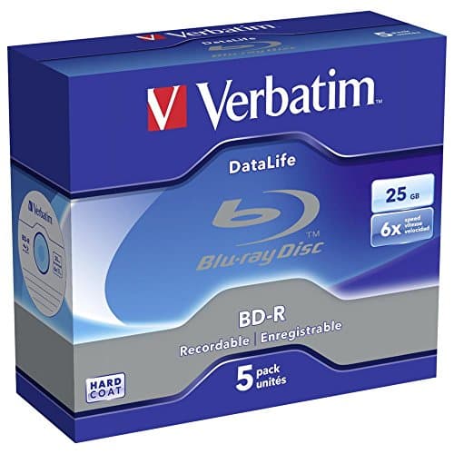 Image of Verbatim BD-R Datalife - Blu-ray Disc 25 GB, 6x Burning Speed, Scratch Protection, Jewel Case, 5-Pack