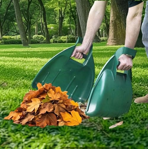 Image of Leaf Grabbers With Handles Heavy Duty Garden Leaf Collector Set Garden Scoop Grabber Pair For A Tidy Garden