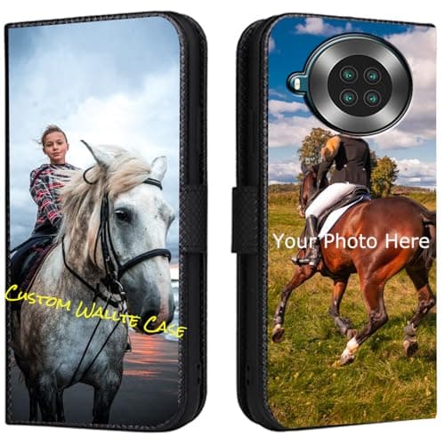 Image of FortiCase Personalised Phone Case for Cubot Note 20,PU Leather Flip Cover,with Card Slots,Holder Cases,Design Your Own Photo Image,Text Personalised Case - Black-LN4
