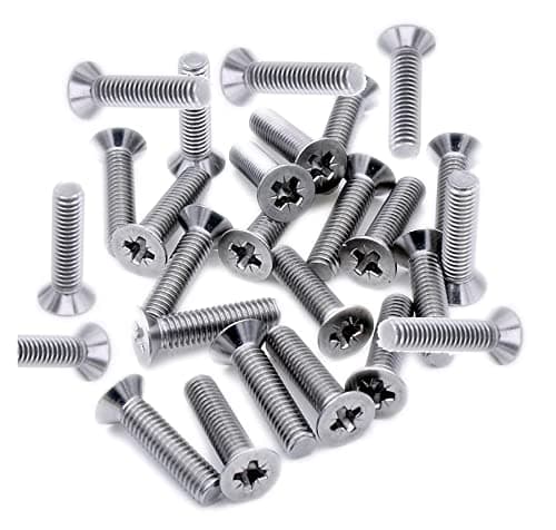 Image of TERF® M6 X 40mm Pozi Countersunk Machine Screw M6 (6mm) X 40mm Pozi Flat Double Countersunk Machine Screws (Bolt) - Pack of 20