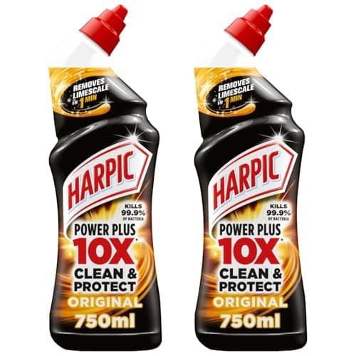 Image of Harpic Original Power Plus Max 10 Action Gel | Toilet Cleaner (Pack of 2, 750ml each)