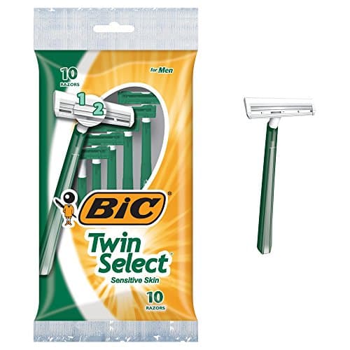 Image of Bic Twin Select, Sensitive Skin, Disposable Shaver For Men, 10-Count Packages (Pack Of 3)
