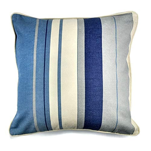 Image of Fusion - Whitworth Stripe - 100% Cotton Cushion Cover - 43x43cm (17x17") in Blue