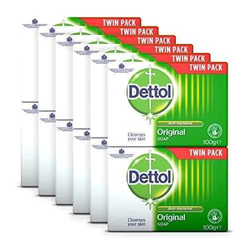 Image of Dettol Antibacterial and Moisturings Bar Soap Original, Pack of 12