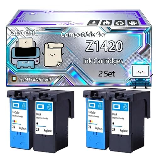 Image of Z1420 Ink Cartridges Compatible for Lexmark X3530 X3550 X4350 X4500 X4530 X4550 X5370 Z1400 Z1410 Z1420 Printers, With Chip, 1050 Pages, Vibrant Colours (2 Set)