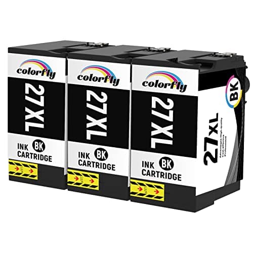 Image of 27XL Black Ink Cartridge Compatible for Epson 27 27XL ink for WorkForce WF-7720DTWF WF-7710DWF WF-7610DWF WF-7210DTW WF-7715DWF WF-3620DWF WF-7110DTW WF-3640DTWF WF-7620DTWF Printers (3 Black)