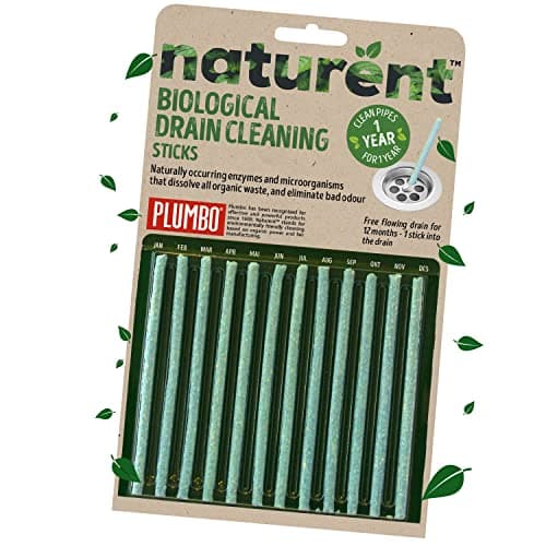 Image of Drain Cleaning Sticks Pack of 12 – 1-Year Supply of Enzyme-Activated Cleaners, Sink Odour Remover – Natural, Sustainable Enzyme Cleaner Clog & Drain Cleaning Sticks by Plumbo