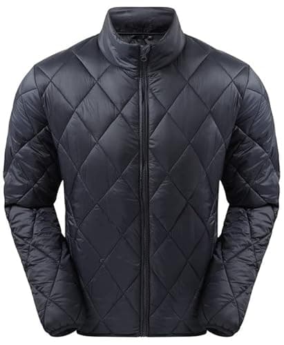 Image of COOZO Mens Diamond Pane Padded Jacket - Navy - M