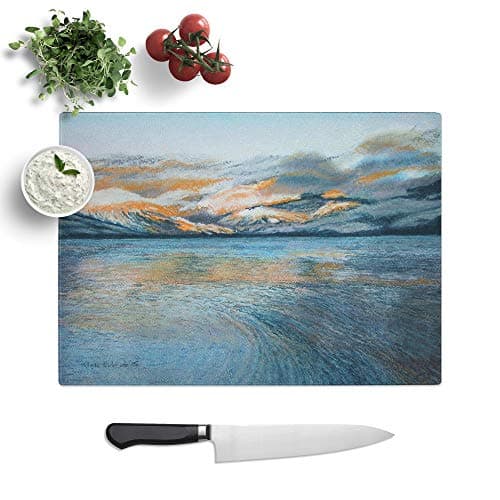 Image of Kitchen Chopping Board Glass - Joseph Mallord William Turner View from Birchwood HIL - Textured Worktop Saver Cutting Board - Heat Resistant, Shatterproof and Hygenic - 28.5 x 20 cm