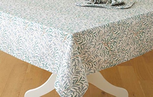 Image of William Morris Willow Bough Green 132 x 178cm Cotton Floral Tablecloth