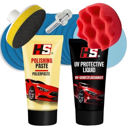 Image of HS Headlight Restoration Kit - Complete set for Polishing Dull and Worn Headlights for Car Restoration - Repair Yellow Faded Headlights – Car Headlamp Cleaner To Restore Clarity made in EU