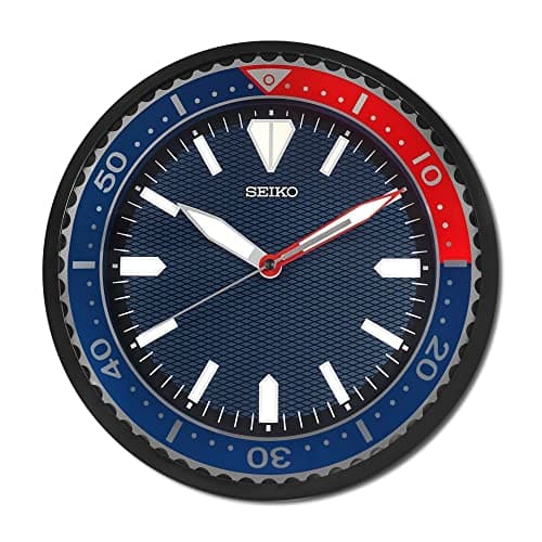 Image of Seiko Clocks Wall Clock with Blue Dial and Silent Sweep QXA791J