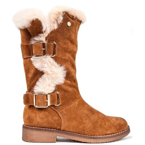 Image of Hush Puppies Women's Megan Mid Calf Boot, Tan, 6 UK