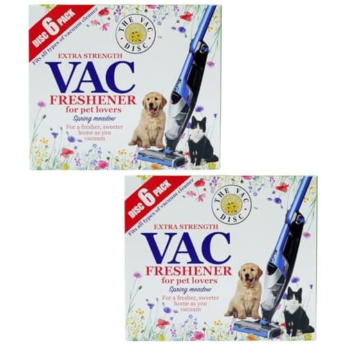 Image of Vac Freshener Spring Meadow Pack of 2/12 Disc | Vacuum Cleaner Air Freshener for Pet Lovers, Home, Office Cleaning, Universal Fit