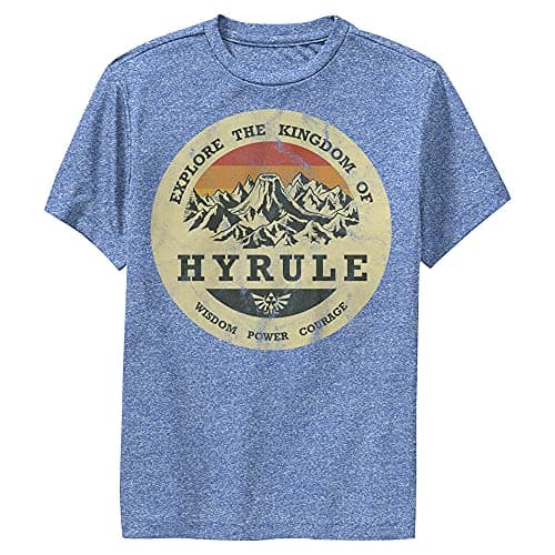 Image of Nintendo Explore Hyrule Boy's Performance Tee, Royal Blue Heather, M