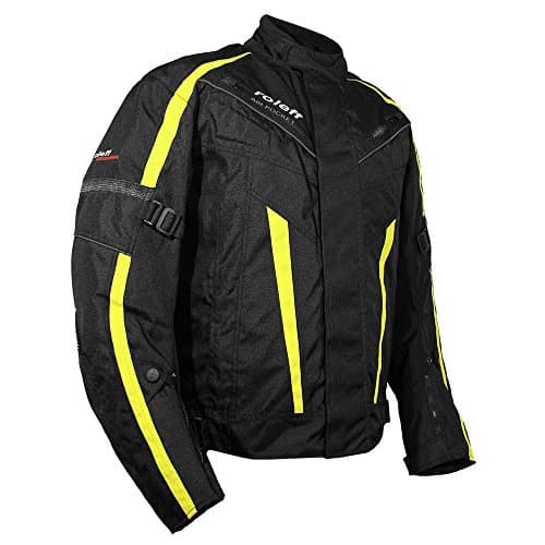 Image of Roleff Racewear 5483 Motorcycle Jacket Kopenhagen, Black/Neon-Yellow, Medium