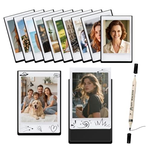 Image of Yuaerbuo 12PCS Magnetic Photo Frames for Fridge, 2 x 3 Inch Photo Magnets for Fridge, Personalised Refrigerator Magnet Suitable for Fujifilm Instax Mini and Polaroid