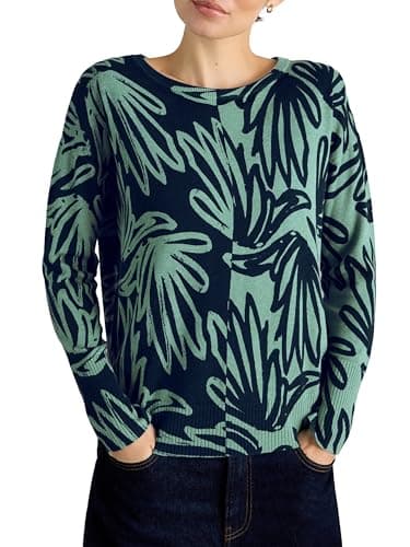 Image of White Stuff Women's All-Over Print Pullover - Casual Style with Sophistication - Blue PR - Size 20