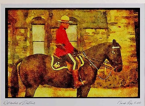 Image of Horse 197083 - R.C.M.P. Officer On Horseback Watercolour Picture Limited Edition A4