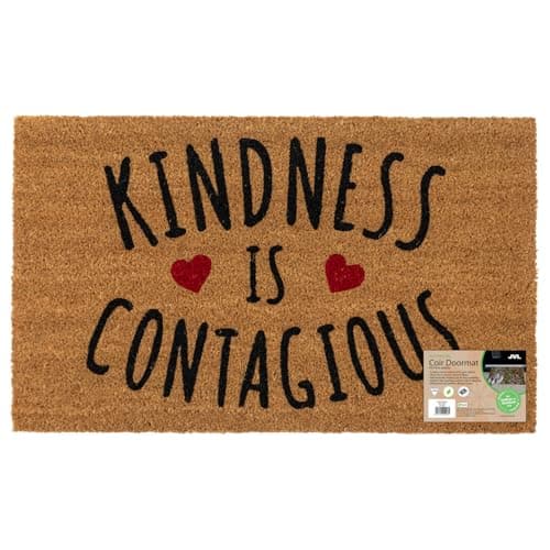 Image of JVL Eco-Friendly Latex Backed Coir Entrance Doormat, 45x75cm - Kindness