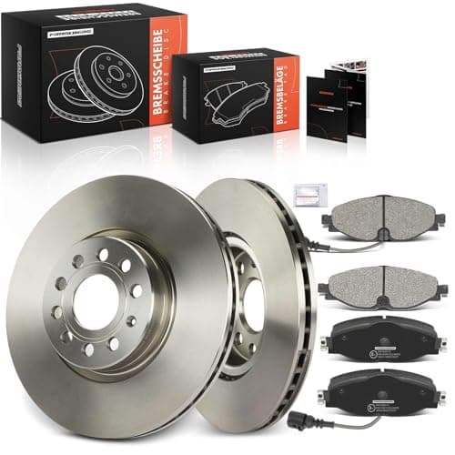 Image of Frankberg Brake Kit incl. 2x Brake Disc + 4x Brake Pad Front Compatible with Passa.t Variant 3G5 CB5 Golf VII 5G1 BE1 BE2 BQ1 Replace# JZW615301H, 5C0615301B