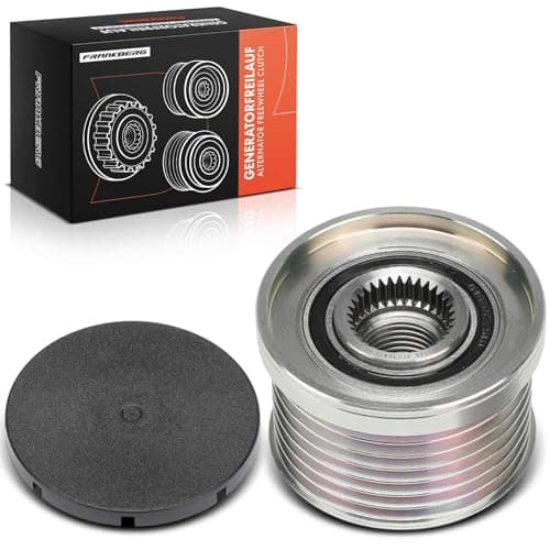 Image of Frankberg Alternator Freewheel Clutch Pulley with 7 grooves Compatible with 3 Series E90 E91 E92 E93 1 Series E81 E82 E87 E88 5 Series E60 E61 X5 E70 Replace# 12317560678