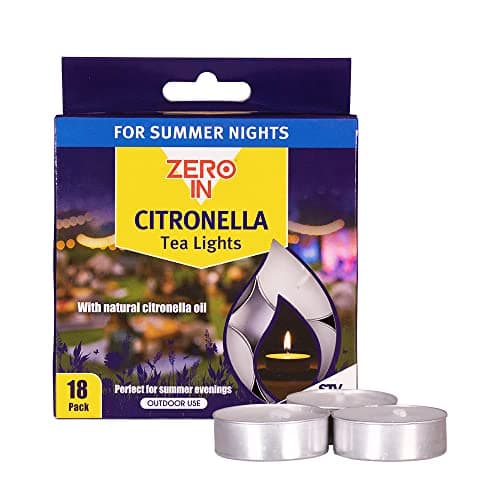 Image of Zero In Citronella Tealights - 18-Pack, Repels Mosquitoes, Natural, For Gardens and Patio Area, White