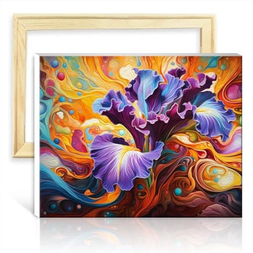 Image of TANGFEIY Digital Painting Kits Imagine Flowers Graffiti DIY Oil Painting Kits on Canvas with Brushes and Acrylic Pigment on for Home Decor No Frame(30x40cm)