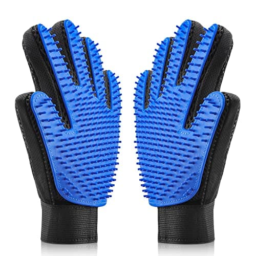Image of USION Pet Dog Cat Grooming Glove 2 Pack,[Upgraded 259 Pins] Pet Hair Remover Mitt Massage Deshedding Glove Brush with Longer Tips for Long Short Fur Dogs Cats Rabbits Horses and More(LEFT & RIGHT)