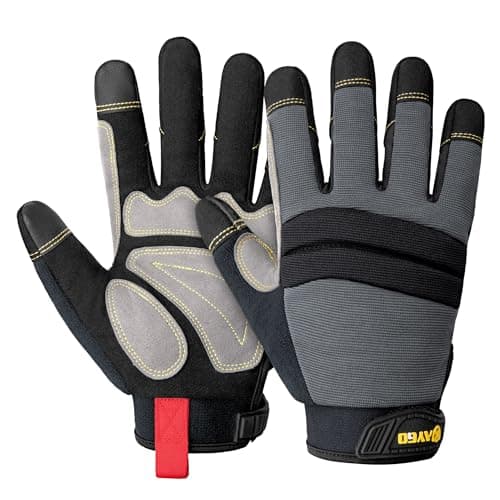 Image of KAYGO Thermal Mechanic Work Gloves KG127W, Insulated Double Liner, Heavy Duty, Improved Dexterity, Excellent Grip, Ideal for Winter Construction Automotive DIY Outdoor Jobs (Medium, Grey Black)