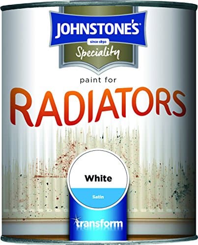 Image of Johnstone's - Speciality Paint for Radiators - White - Satin - Water Colour - Quick Drying - Suitable for Hot Water Pipes - Coverage per Litre 7m2 - 750ml
