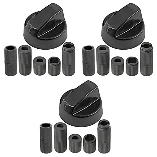 Image of Spares2go Universal Black Control Switch Knob for All Makes and Models of Oven Cooker & Hob (Black, Pack of 3)