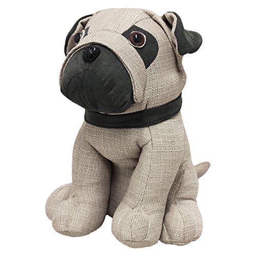 Image of Riva Paoletti Pug Dog Doorstop - Heavywight Sand Filling - 100% Polyester - 23 x 15 x 24cm (9" x 6" x 9" inches) - Designed in the UK