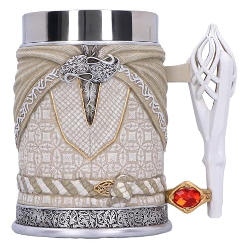 Image of Nemesis Now Lord of the Rings Gandalf The White Tankard 15cm, Resin, White, Officially Licensed Lord of the Rings Beer Mug, Cast in the Finest Resin, Expertly Hand-Painted