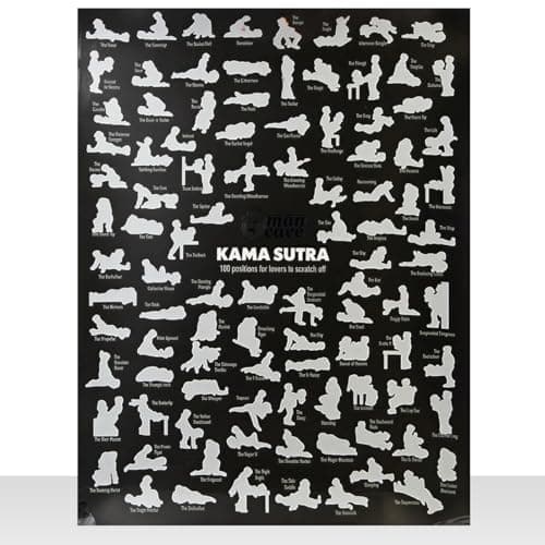 Image of Inevitable Kama Sutra Scratch Poster, 100 Positions, 60cm x 45cm, Novelty Gift for Couples
