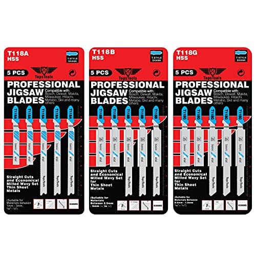 Image of 15 x TopsTools JSTTK3118 T118A T118B T118G Metal Cutting Jigsaw Blades