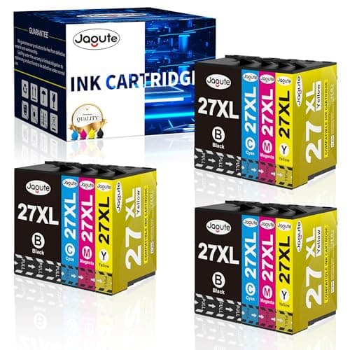 Image of Jagute 12-Pack 27XL Ink Cartridges Replacement for Epson 27 27XL 27-XL Multipack for Epson WorkForce WF-7610 WF-7620 WF-3620 WF-3640 WF-7710 WF-7715 WF-7720 WF-7210 WF7620 WF7110 WF7720 Printer