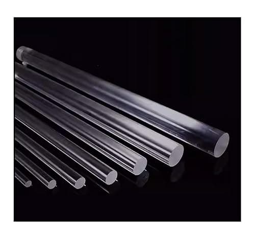 Image of Rocwing Acrylic Round Rod Clear Solid Bar Transparent PMMA Plastic Stick Various Diameters with 500mm / 1000mm Length ("Diameter 12mm, 500mm Length")