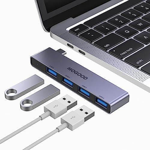 Image of MOGOOD USB C Hub, USB C to 4 USB Hub, USB C Multiport Adapter with USB 3.0 Port, USB Type C Docking Station for MacBook Pro/Air2020/2019,Surface Pro and More