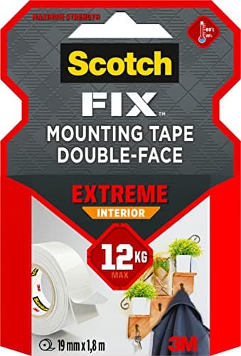 Image of Scotch-Fix Extreme Interior Mounting Tape PGS05-1918-P, 19mmx1,8m, 1 roll/pack (Packaging May Vary), Grey